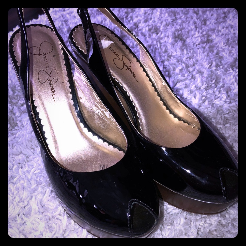 Jessica Simpson peep toe wedges